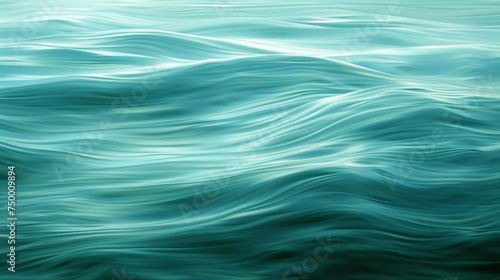 A tranquil, abstract ocean scene with undulating waves in shades of blue and green © Jafar