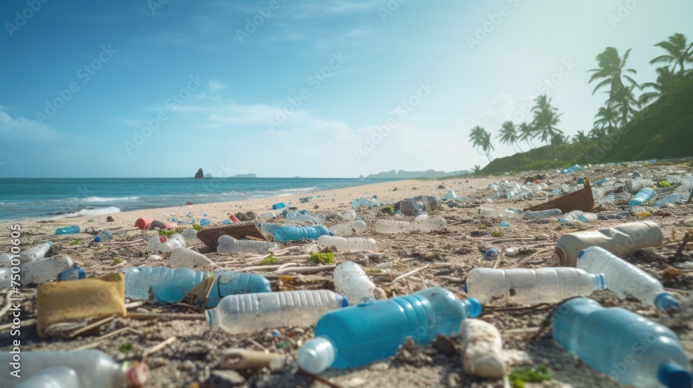 Plastic waste piles on beaches or in oceans, Plastic waste piles on beaches or in oceans,