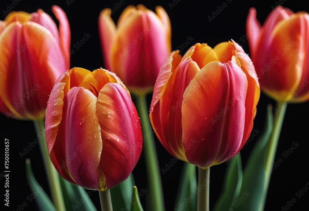 close-up view of vibrant tulips with their petals unfolding, revealing the intricate details and colors. close-up view of vibrant tulips with their petals unfolding, revealing the intricate details and colors.