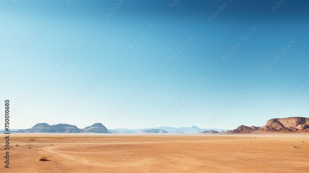 desert against clear blue sky, expanding desert, drought desert against clear blue sky, expanding desert, drought