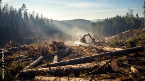 environmental problems ,wood cutting,Trees being cut, Logging Clearcut, 