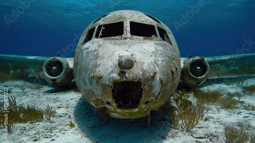 A close-up of the plane's cockpit, now home to schools of fish, the remnants of a human-made structure reclaimed by nature © Fallen Satan