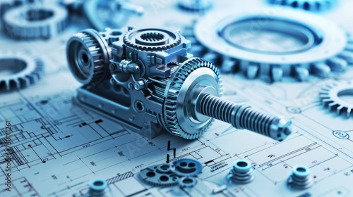 detailed blue prints and mechanical products 