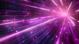 Purple and Pink Neon Light Bursts in Abstract Space