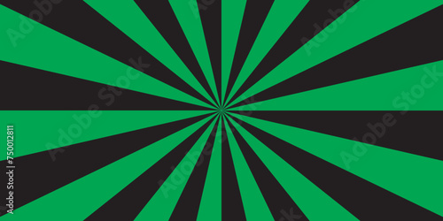 Abstract green burst vector ray and sunburst background