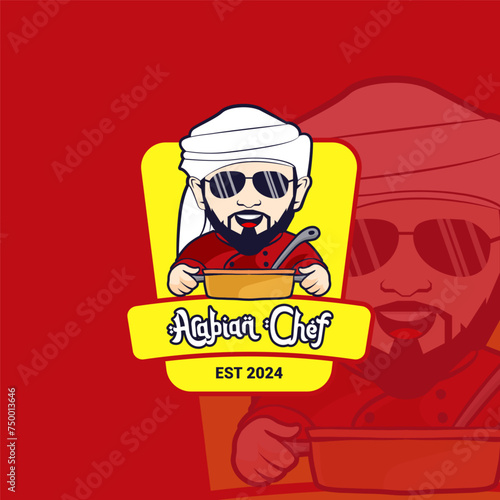 Arabian Chef Mascot Logo Vector Design