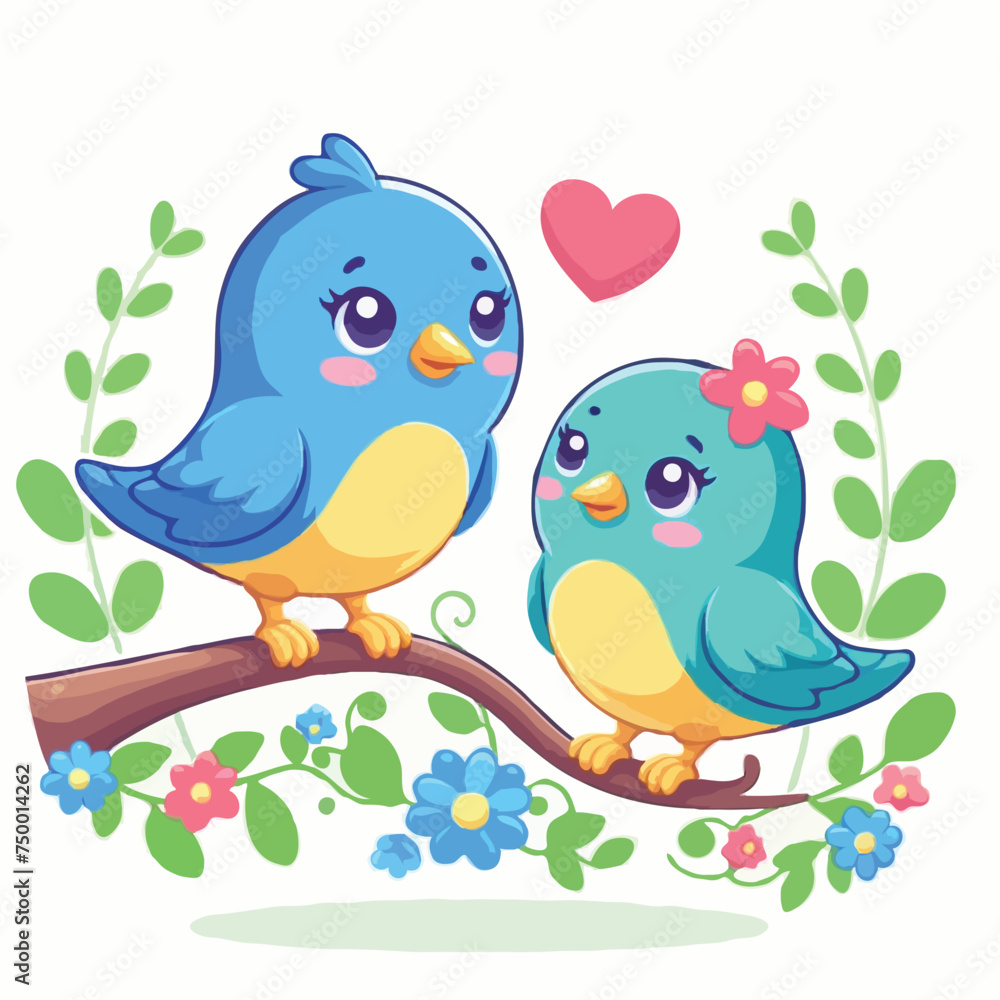cute love bird vector on white background. cute love bird vector on white background.