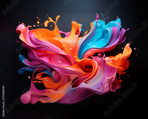 Liquid Paint Splashing - Vivid Colorful Bursting Artwork