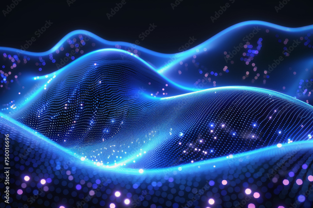 Technology pattern abstract net lines with small dots on every line, style blue neon type. Technology pattern abstract net lines with small dots on every line, style blue neon type.