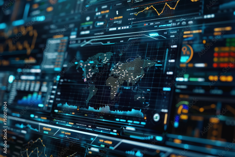 The financial stock market graph on a digital screen cinematographic shot close-up. AI Generated The financial stock market graph on a digital screen cinematographic shot close-up. AI Generated