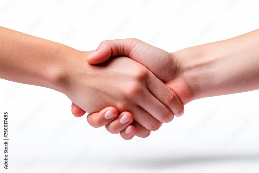 Close up two man shaking hand on white background. Close up two man shaking hand on white background.