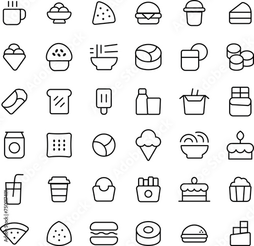 set of icons for the web, fast food icons, drink icons, +36 icons of drink and fast food 