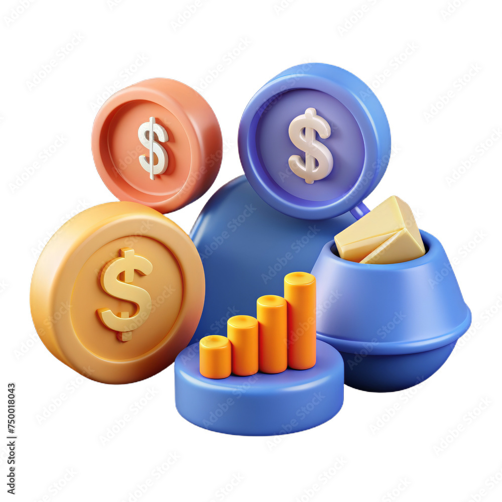 3D Money icon set. concept of cashback and making money. 3D Money icon set. concept of cashback and making money.