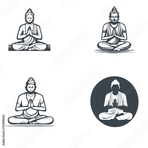 A Set of Conceptual Ink Drawing Illustrations of the pious man engrossed in prayer
