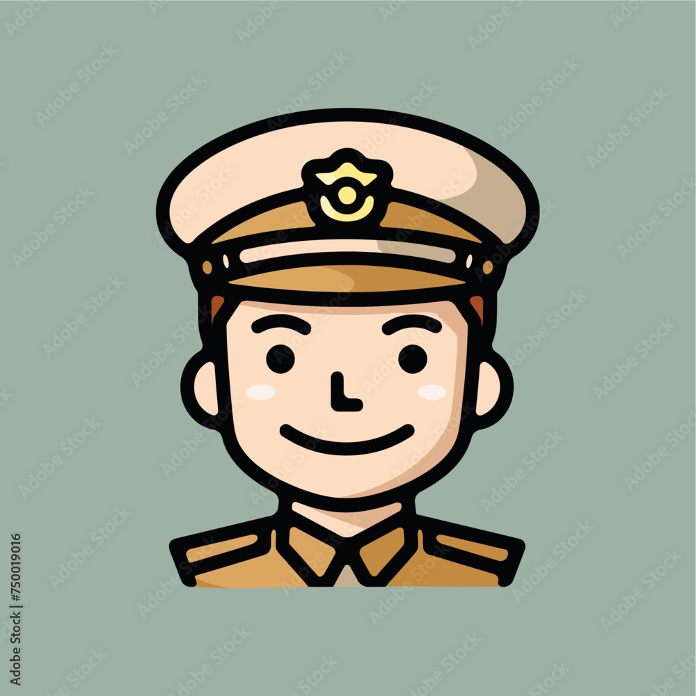 military officer icon vector 