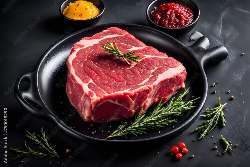 raw steak or dry aged barbecue steak