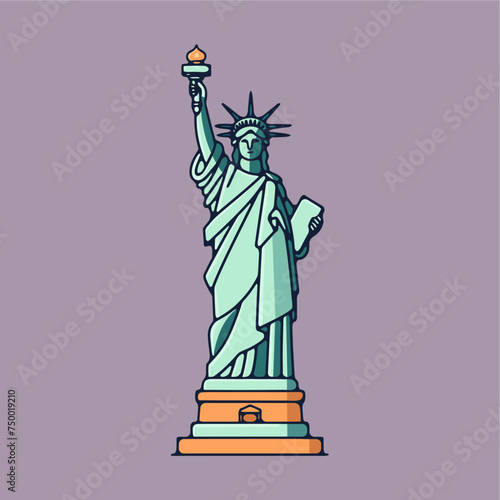 statue of liberty flat vector illustration