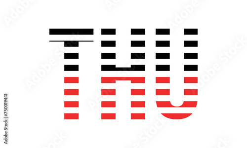 THU three initial letter iconic line negative space minimal logo design vector template. monogram, abstract, wordmark, business, typography, minimalist, brand, company, flat, modern, unique, simple