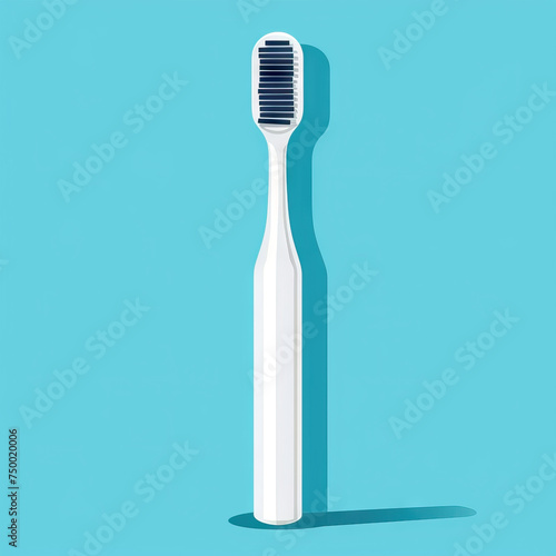 Toothbrush - Oral hygiene tool with bristles for cleaning teeth and gums. Vector Icon Illustration. Icon Concept Isolated Premium Vector. 