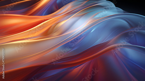 Abstract Liquid Wavy Fluid Flowing. Glowing Background. 