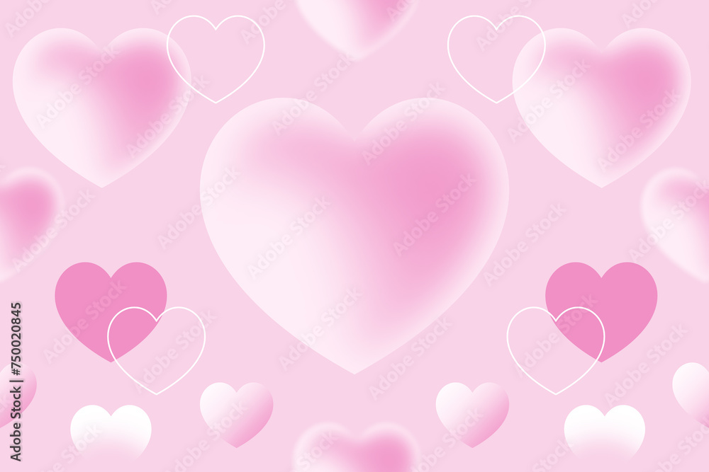 Love Valentine's day wallpaper. Abstract Heart 3D on gradient pink color Background, Soft light pink Heart abstract background for decoration digital design web template background backdrop wallpaper Love Valentine's day wallpaper. Abstract Heart 3D on gradient pink color Background, Soft light pink Heart abstract background for decoration digital design web template background backdrop wallpaper
