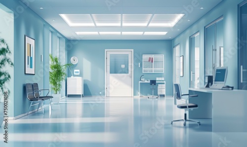a bright modern professional clinic medical space emerge with office and medical equipments all in one healthcare center concept background © sutagon