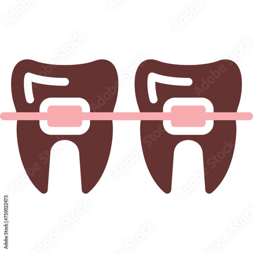 Braces Vector Glyph Two Color Icon