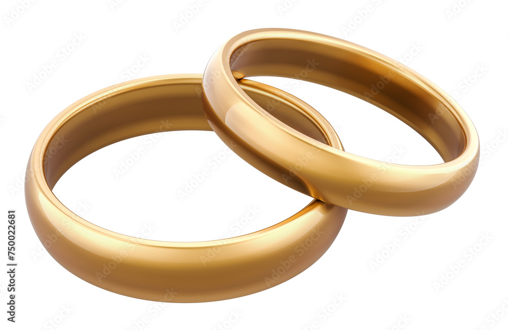 Wedding rings his and hers matching set, 3D rendering isolated on transparent background Wedding rings his and hers matching set, 3D rendering isolated on transparent background