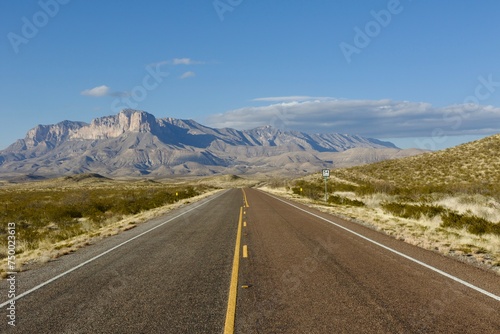 The road to Guadalupe Mountains. 