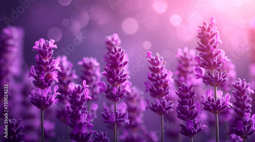 Beautiful purple flowers lavender in the garden.