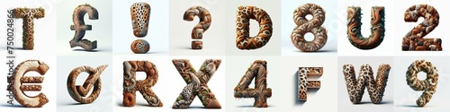 Animal lettering 3D. AI generated illustration © vector_master