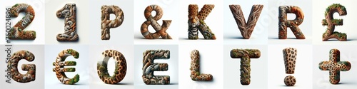 Animal lettering 3D. AI generated illustration