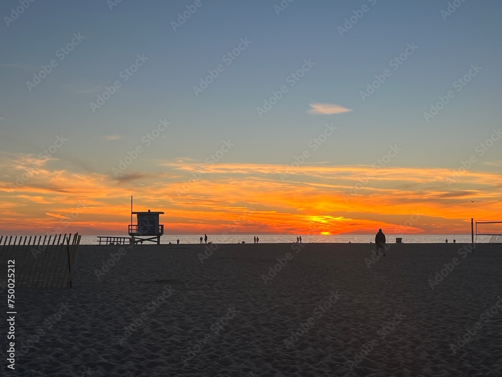 California Santa Monica beach sunset