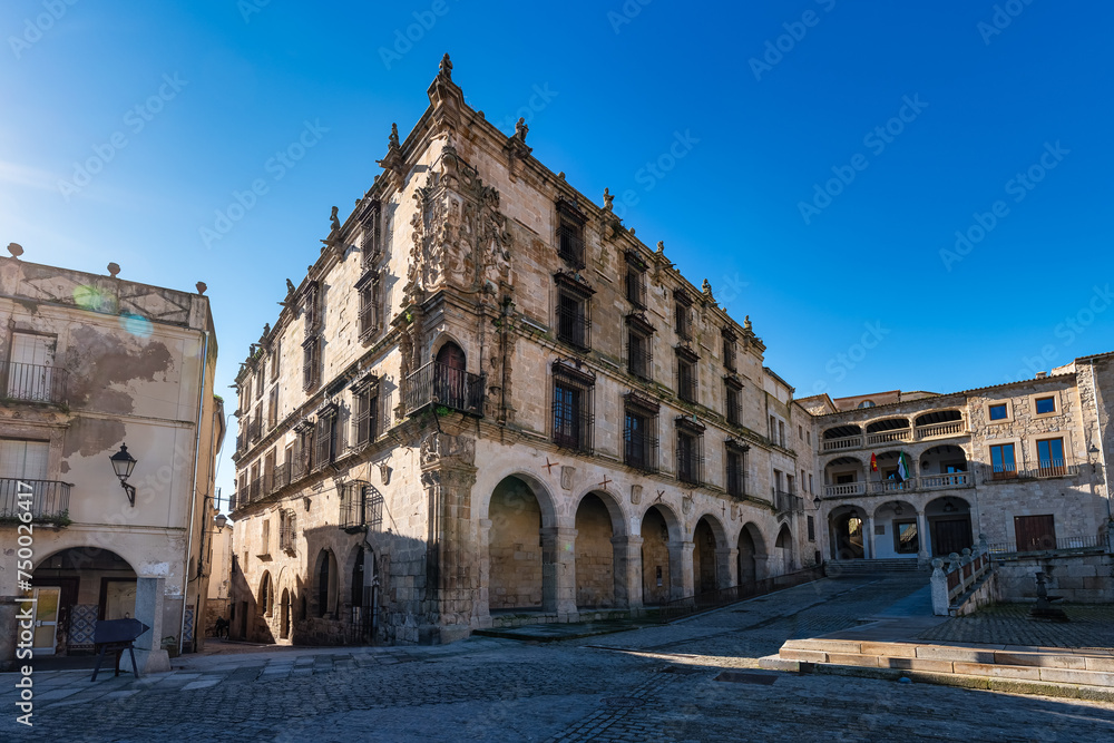 Manor houses of nobles who conquered America in Trujillo, Extremadura, Spain.