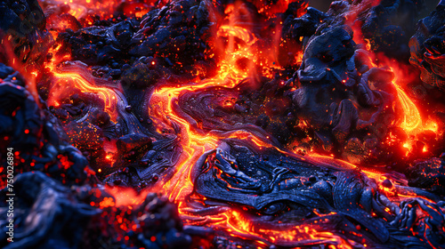 Volcanic Fury: Intense Flames and Heat, Emulating the Unstoppable Force of Nature and Its Fiery Beauty