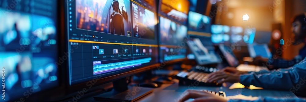 Discuss the evolution of video editing software technology over the past decade and its impact on the role of video editors and designers - obrazy, fototapety, plakaty 