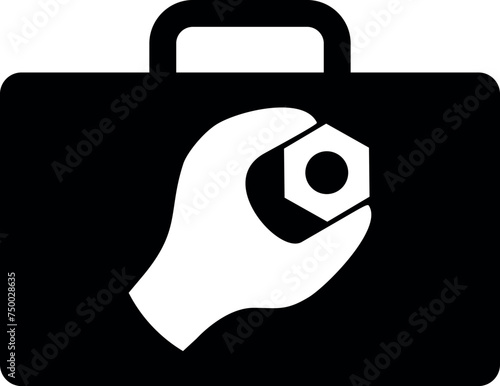 Silhouette of Repair Kit Icon in Flat Style. Vector Illustration.