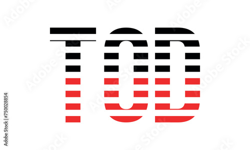 TOD three initial letter iconic line negative space minimal logo design vector template. monogram, abstract, wordmark, business, typography, minimalist, brand, company, flat, modern, unique, simple