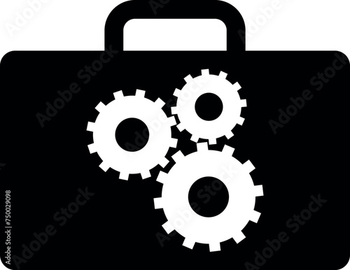 Silhouette of Repair Kit Icon in Flat Style. Vector Illustration.