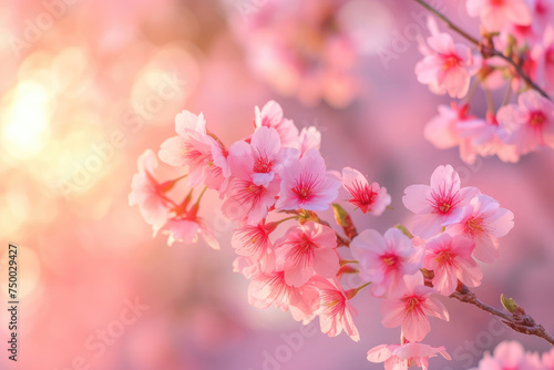 Sakura blossoms in Maruyama Park  Kyoto  Japan. Generative AI