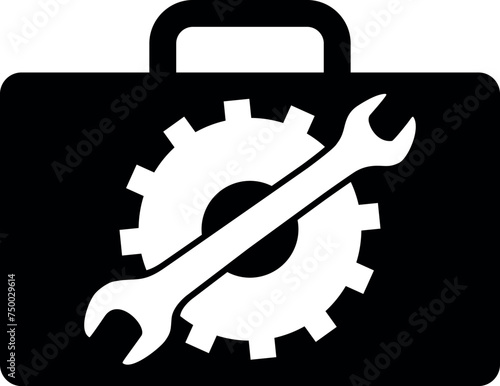 Silhouette of Repair Kit Icon in Flat Style. Vector Illustration.