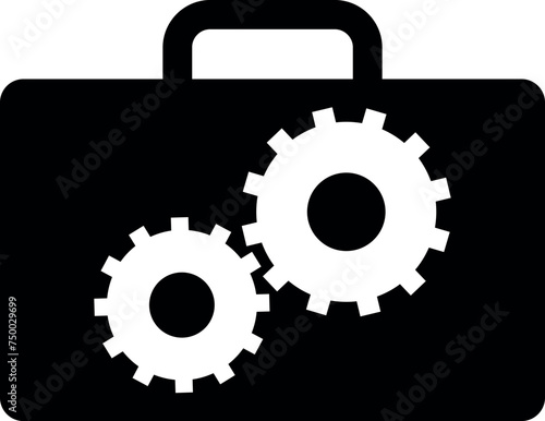 Silhouette of Repair Kit Icon in Flat Style. Vector Illustration.