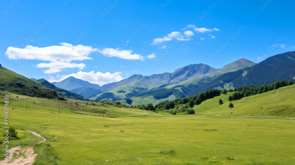 Mountain landscape in Pyrenees on the Camino