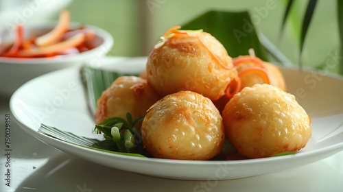 Fried cheese balls on a bright kitchen table