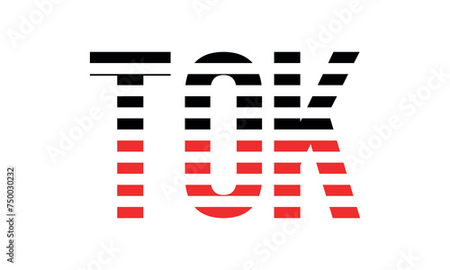 TOK three initial letter iconic line negative space minimal logo design vector template. monogram, abstract, wordmark, business, typography, minimalist, brand, company, flat, modern, unique, simple