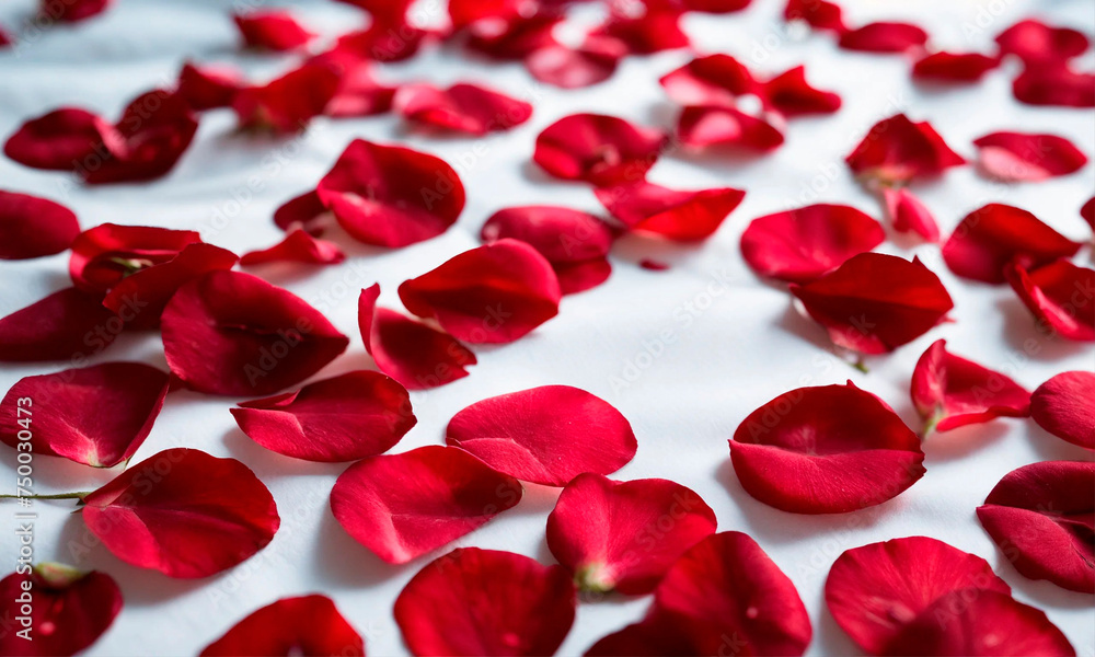 rose and rose petals on a white background. Selective focus. rose and rose petals on a white background. Selective focus.
