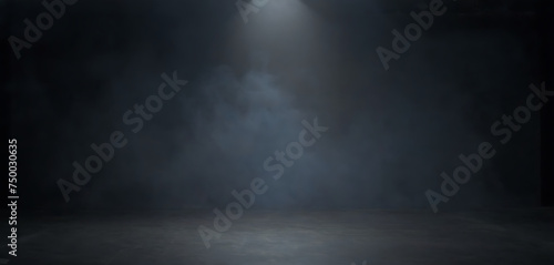 dark room with light and smoke  