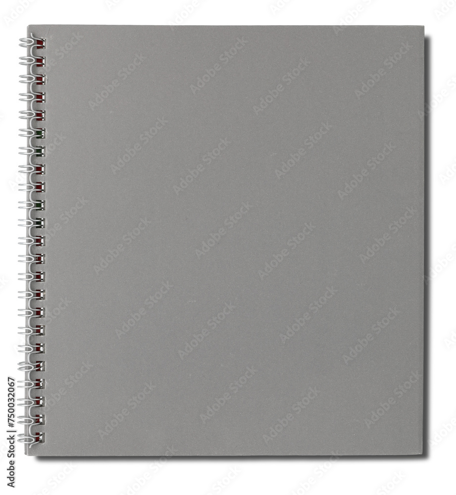 Gray notebook with shadow on transparent background (PNG File) Gray notebook with shadow on transparent background (PNG File)