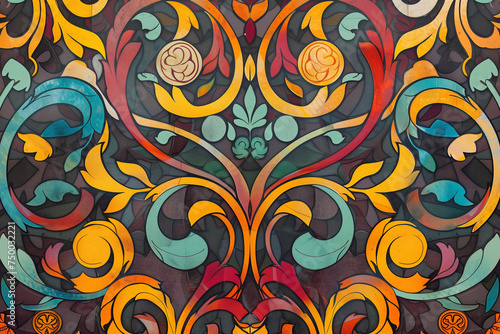 Art Nouveau background patterns using monograms