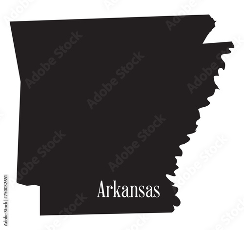 Arkansas State Silhouette Map